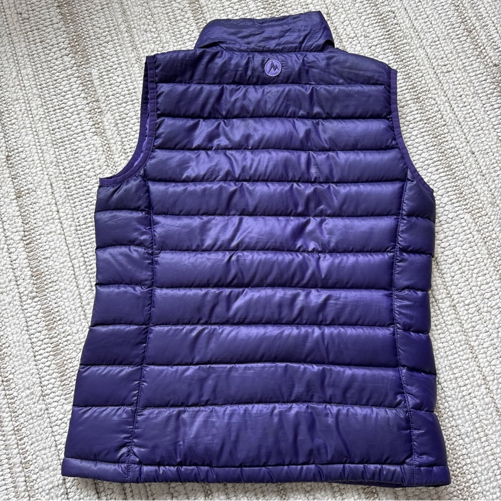 Marmot Down Puffer Vest 800 Fill Full Zip Inside Zip! Packable Womens M Purple - Picture 12 of 16